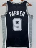 2002-03 SA Spurs PARKER #9 Black Retro Top Quality Hot Pressing NBA Jersey