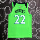 Timberwolves WIGGINS #22 Fluorescent Green Top Quality Hot Pressing NBA Jersey