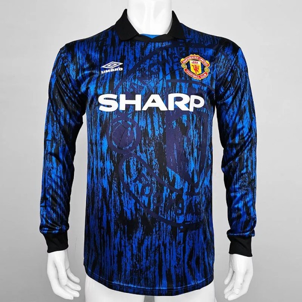 1993 Man Utd Away Long Sleeve Retro Soccer Jersey