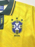 1991-1993 Brazil Home Yellow Retro Soccer Jersey