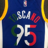 21-22 Warriors TOSCANO #95 'Mexico' Blue City Edition Top Quality Hot Pressing NBA Jersey