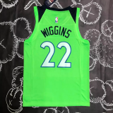 Timberwolves WIGGINS #22 Fluorescent Green Top Quality Hot Pressing NBA Jersey