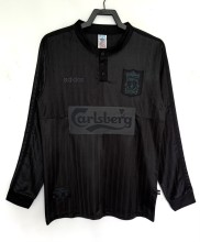1995-1996 LIV Black Special Edition Long Sleeve Retro Soccer Jersey