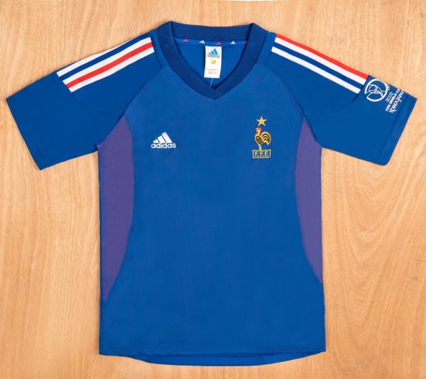 2002 France Home Retro Soccer Jersey