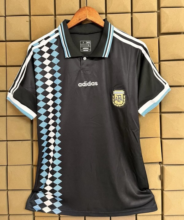 1994 Argentina Black Retro Soccer Jersey