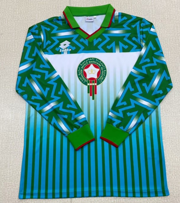 1994-1995 Morocco Away Long Sleeve Retro Soccer Jersey