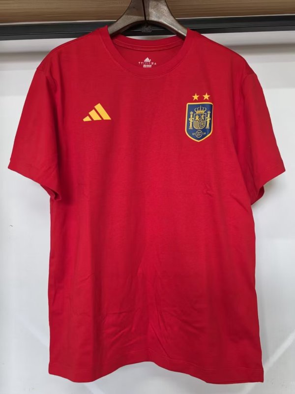 26-27 Spain Red High Quality Casual T-Shirt(With 2 Star)*两颗星