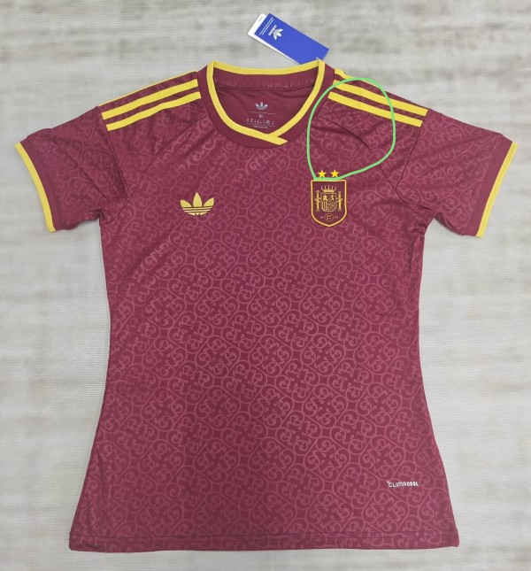 2026 Spain Third Leaked Edition Women Fans Soccer Jersey (女) (With 2 Star)*两颗星