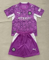 26-27 Man City Pink Goalkeeper Kids Soccer Jersey