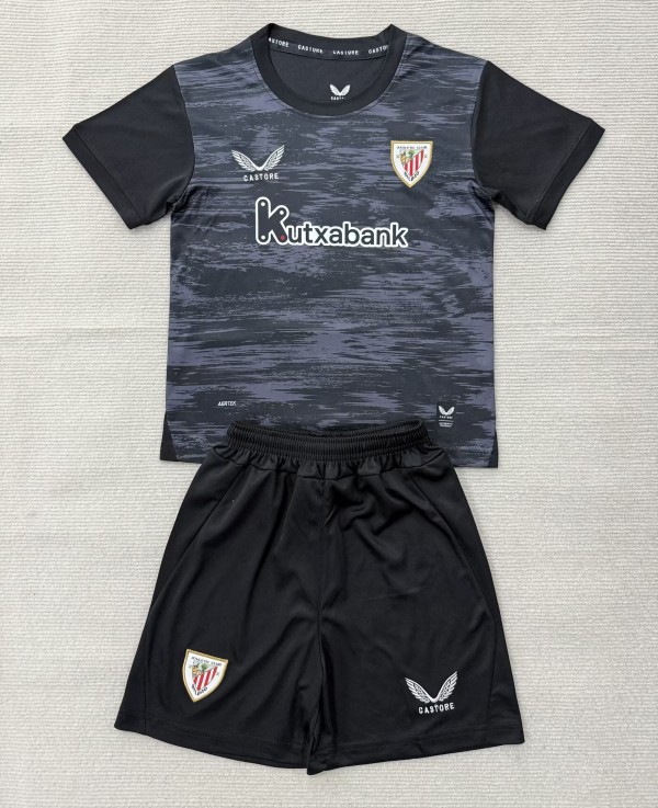 26-27 Bilbao Black GoalKeeper Kids Soccer Jersey