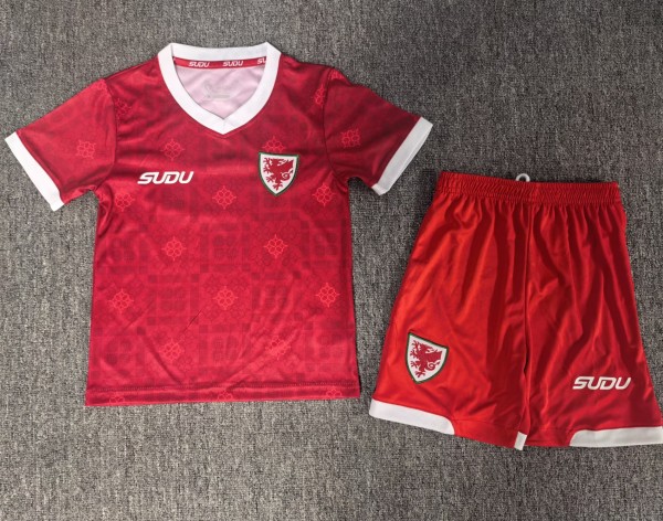 2026 Wales Home Kids Soccer Jersey