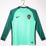 2016 Portugal Away Long Sleeve Retro Soccer Jersey