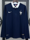 2014 France Home Long Sleeve Retro Soccer Jersey