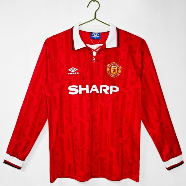 1992-1994 Man Utd Home Long sleeves Retro Soccer Jersey