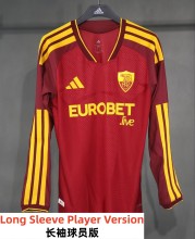 26-27 Roma Home Long Sleeve Player Version Soccer Jersey*长袖球员