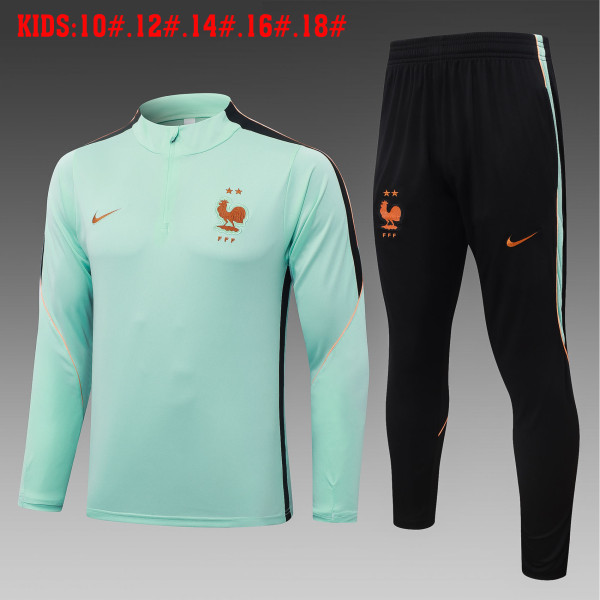 26-27 France High Quality Kids Half Pull Tracksuit