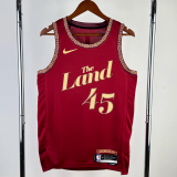 23-24 Cleveland Cavaliers MITCHLL #45 Red City Edition Top Quality Hot Pressing NBA Jersey