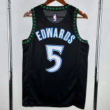 2017-2018 TIMBERWOLVES EDWARDS #5 Black Retro Top Quality Hot Pressing NBA Jersey