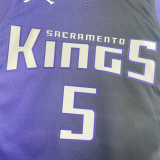 23-24 Kings FOX #5 Purple Top Quality Hot Pressing NBA Jersey (Trapeze Edition)飞人版