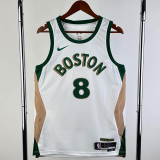 23-24 CELTICS PORZINGIS #8 White City Edition Home Top Quality Hot Pressing NBA Jersey