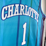23-24 HORNETS BALL #1 Blue Top Quality Hot Pressing NBA Jersey (Retro Logo)