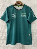 2024 F1 Aston New Pattern Short Sleeve Racing Suit（圆领）