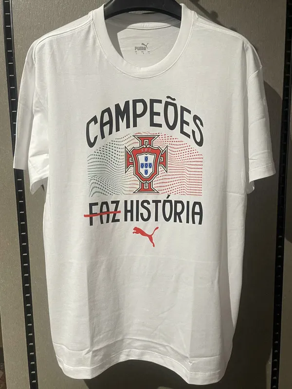 25-26 Portugal White Champions High Quality Casual T-Shirt 白圆领