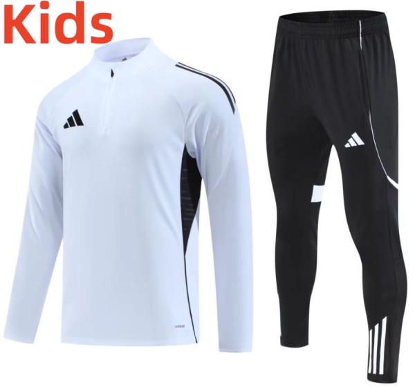 2025 AD White Kids Half Pull Tracksuit