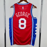 24-25 76ERS GEORGE #8 Red Top Quality Hot Pressing NBA Jersey (Trapeze Edition)