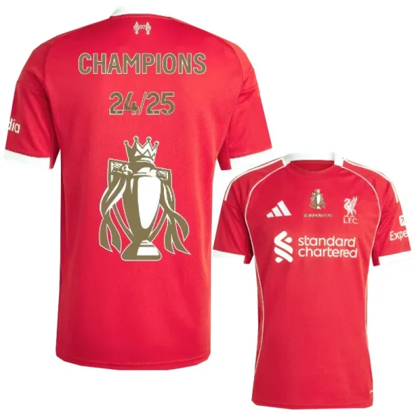 25-26 LIV Home Print CHAMPIONS 24/25&Gold Trophy Fans Soccer Jersey