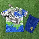 25-26 Brazil Blue Special Edition Kids Soccer Jersey 鹦鹉