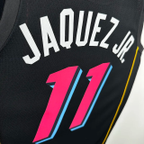 21-22 HEAT JAQUEZ JR. #11 Black City Edition Top Quality Hot Pressing NBA Jersey (圆领）