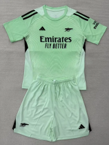 25-26 ARS Light Green GoalKeeper Kids Soccer Jersey 1:1 Thai Quality