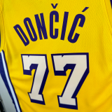 Lakers DONCIC #77 Yellow Top Quality Hot Pressing NBA Jersey(V领)