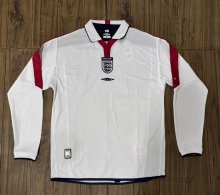 2004-2005 England Home Retro Long Sleeve Soccer Jersey