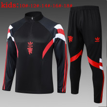 25-26 Man Utd High Quality Kids Half Pull Tracksuit