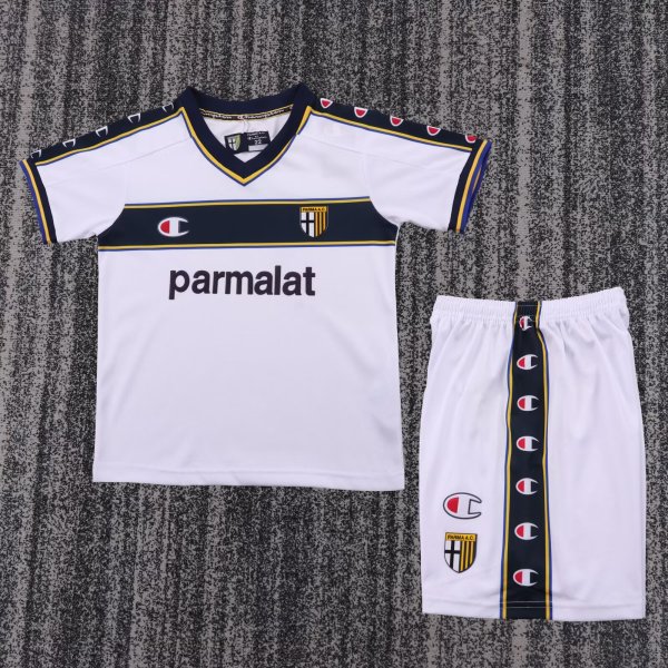 2002-2003 Parma Home Retro Kids Soccer Jersey