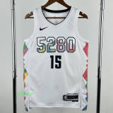 24-25 Nuggets JOKIC #15 White City Edition Top Quality Hot Pressing NBA