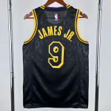Lakers JAMES JR. #9 Black Top Quality Hot Pressing NBA Jersey