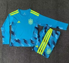 2026 Spain GoalKeeper Long Sleeve Kids Soccer Jersey (长袖)