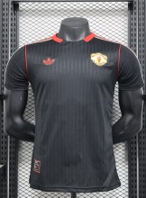 25-26 Man Utd Black Casual Special Edition Player Version Soccer Jersey*带白边