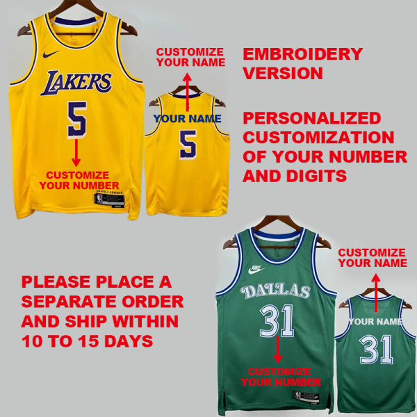 2024,2025 NBA Embroidery Version Jersey Personalized Customization(10-15 days for Shipment, Please Remarks the Name and Number,Needs to be ordered Separately)