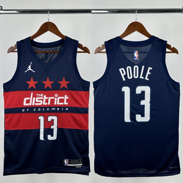 24-25 Wizards POOLE #13 Royal blue Top Quality Hot Pressing NBA Jersey (Trapeze Edition)飞人版