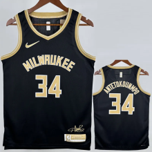 24-25 BUCKS ANTETOKOUNMPO #34 Black Glory Edition Top Quality Hot Pressing NBA Jersey