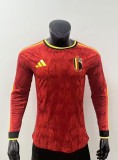 2026 World Cup Belgium Home Long sleeves Player Version Soccer Jersey