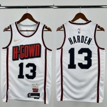 24-25 ROCKETS HARDEN #13 White City Edition Top Quality Hot Pressing NBA Jersey