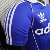 2025 AD Blue Player Version Polo Short Sleeve 1:1 Thai Quality