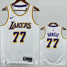 22-23 Lakers DONCIC #77 White Top Quality Hot Pressing NBA Jersey(圆领)