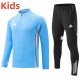2025 AD Blue Kids Half Pull Tracksuit