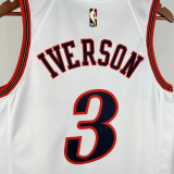 25-26 76ERS IVERSON #3 White Top Quality Hot Pressing NBA Jersey (V领)
